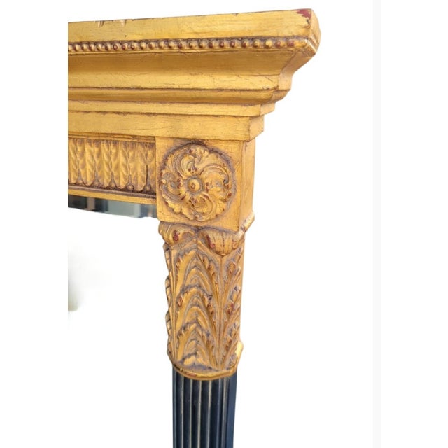 1990s Vintage Neoclassical John-Richard Ebonized & Gold Leaf Architectural Elegant Wall Mirror- 3 Available For Sale - Image 5 of 13