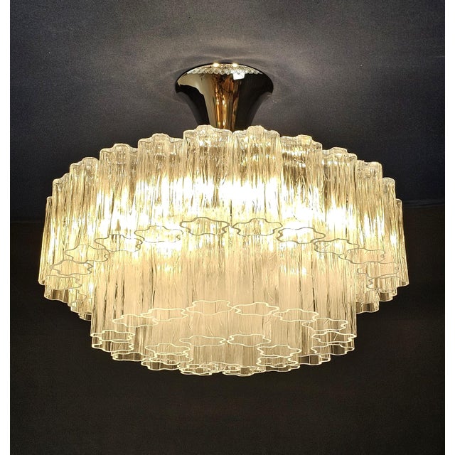 Vintage Murano Glass Ceiling Light in the style of Barovier, Italy, 1980s For Sale - Image 12 of 12