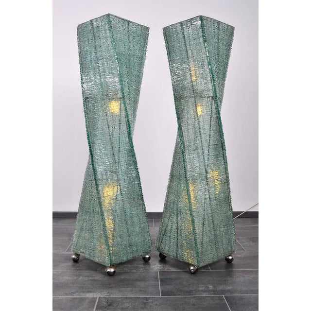 1980s Glass Floor Lamp For Sale - Image 5 of 14