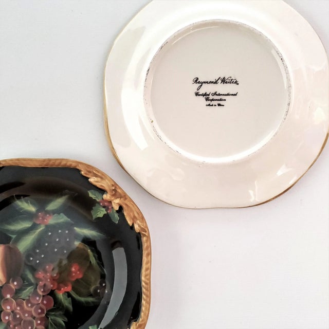 Vintage Raymond Waites Salad Plates With Peaches and Grapes - a Pair For Sale - Image 10 of 11