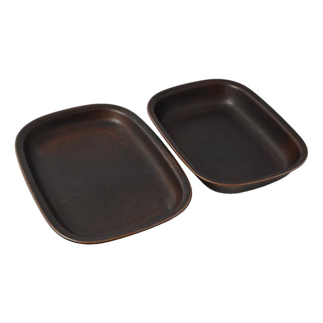 Mid-Century Ruska Platter by Ulla Procope for Arabia, 1960s, Set of 2 For Sale