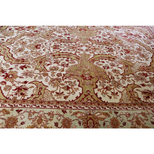 Tan Early 20th Century Indo Agra Rug For Sale - Image 8 of 10