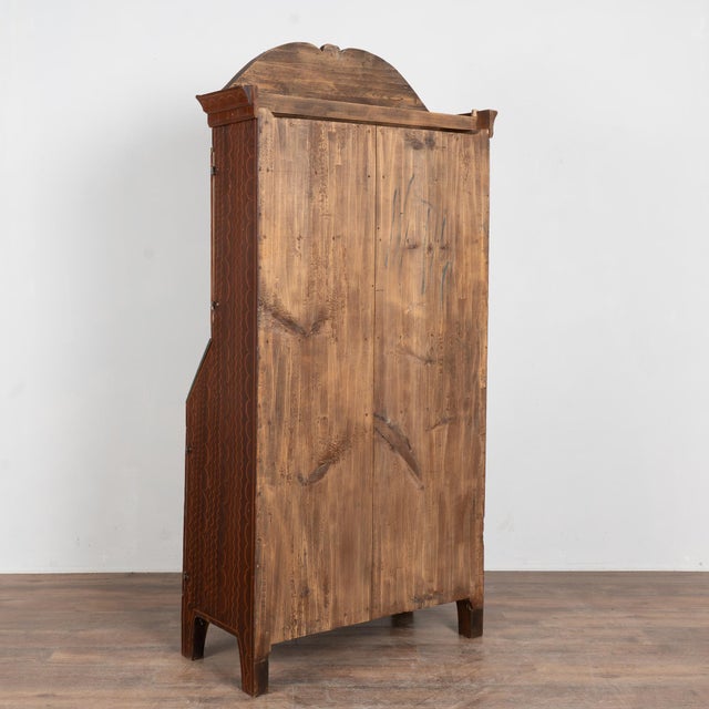 19th-Century Swedish Original Painted Pine Cabinet Secretary Dated 1840 For Sale - Image 11 of 11