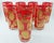 Mid-Century Modern Set 8 MCM Culver 22k Gold & Red Paisley Highball Glasses Tumblers W/ Carrier For Sale - Image 3 of 9