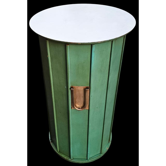 This Vintage Hickory Manufacturing Company Cylindrical Pedestal Bar Cabinet is exceptional and unlike conventional bar...