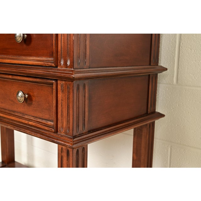 Drexel Heritage French Regency Louis XVI Carved Mahogany and Cane Console Table or Server For Sale - Image 9 of 14