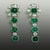 18k White gold earrings with 8 cabochon emeralds weighing 18,75 carats and 22 round, pear shape and oval diaamonds...