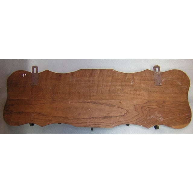 Late 19th Century Antique 19thC Carved Wood Shelf With Cherub Angel Brass Hooks For Sale - Image 5 of 5