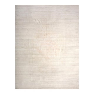 1950s Beige Cream Kilim Minimalist Vintage n.w. Persian Rug 9'5"x 12'2". Flat Weave Wool Carpet For Sale