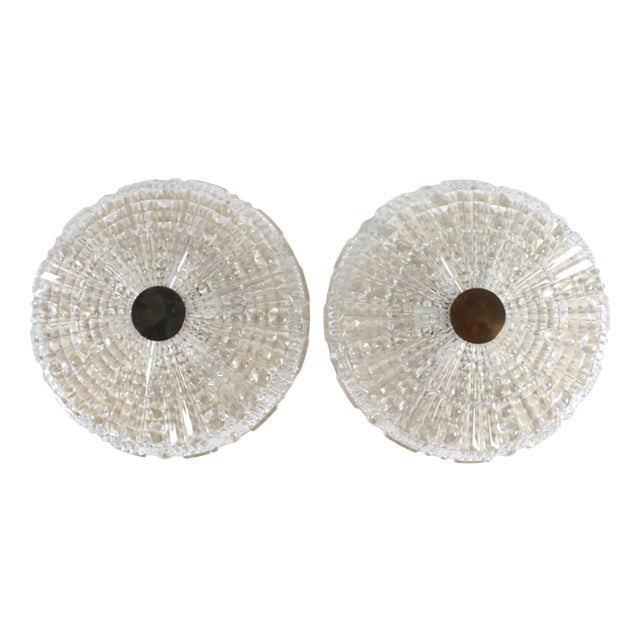 Vintage Ceiling Lamps by Carl Fagerlund for Orrefors, Sweden, 1960s, Set of 2 For Sale