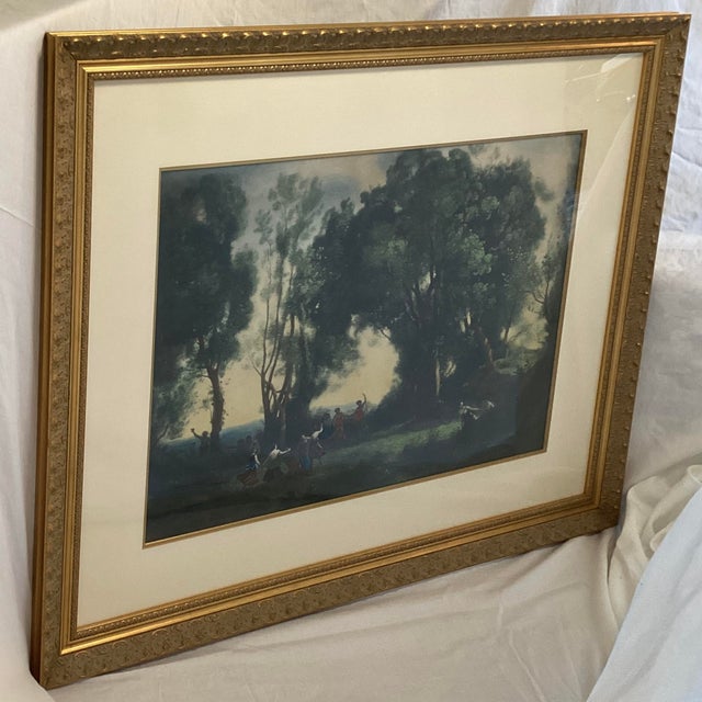 French Country Morning, Dance of the Nymphs Vintage Framed Lithograph For Sale - Image 3 of 5