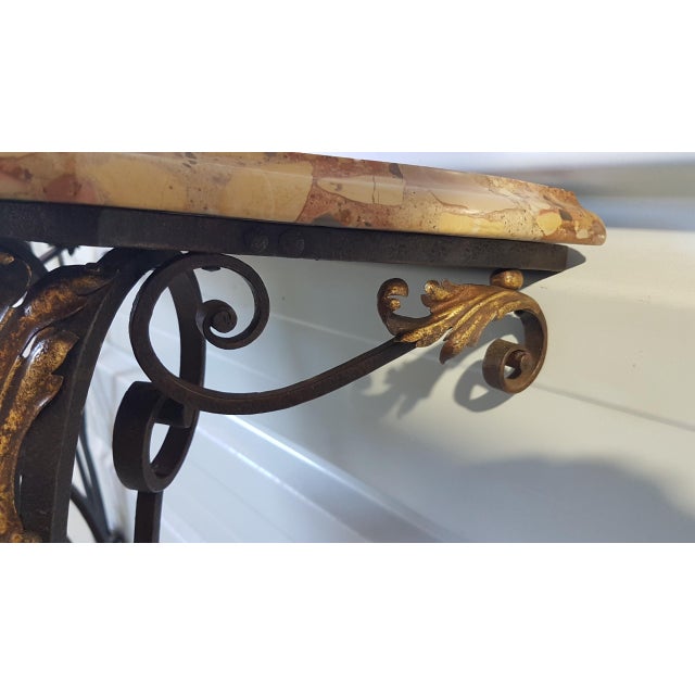 Louis XV Console Table in Wrought Iron For Sale - Image 10 of 14