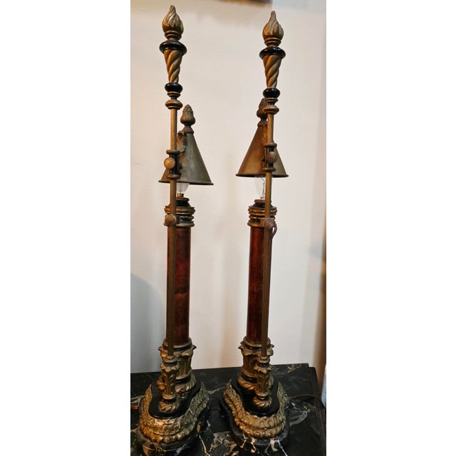 Neoclassical 1920s French Empire Neoclassical Style Student Lamps - a Pair For Sale - Image 3 of 4