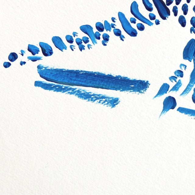Contemporary Night Crossing - Original Blue Night Landscape Acrylic Painting on Paper by Jesse Black For Sale - Image 3 of 6