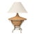 Vintage 1990s Raffia & Dark Wicker Table Lamp For Sale