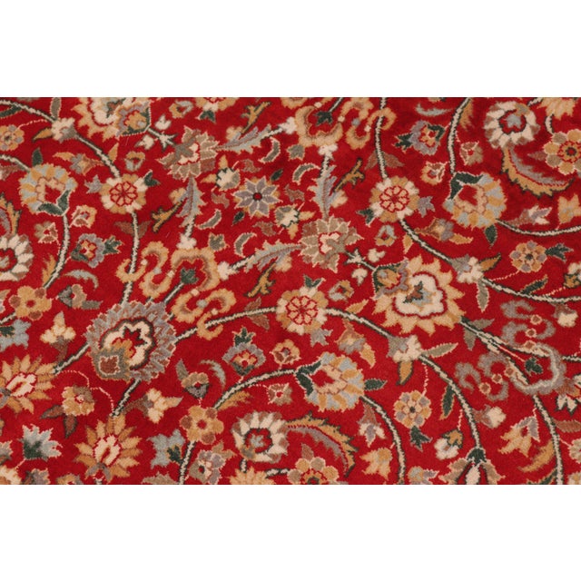Elegant Floral Pak-Persian Red/Beige Wool Rug - 8'1'' X 9'10'' For Sale In New York - Image 6 of 9
