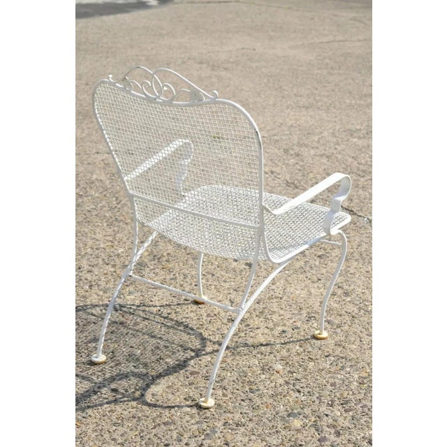 Metal Mid 20th Century Russell Woodard Style Iron Patio Dining Arm Chair For Sale - Image 7 of 11