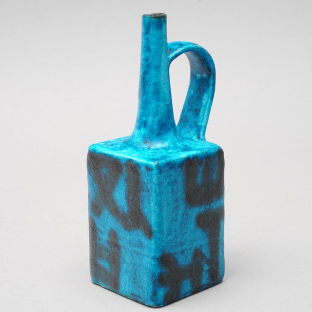 Vintage Studio Ceramic Handle Vase by Bruno Gambone, Italy, 1950s For Sale - Image 14 of 14