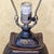 Early 21st Century Asian Inspired Black & Brown Porcelain Medallion Table Lamp With Shade For Sale - Image 5 of 18