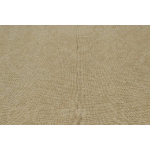 Rug & Kilim Antique Oushak Rug in Gold and Beige, With Floral Patterns, From Rug & Kilim For Sale - Image 4 of 8