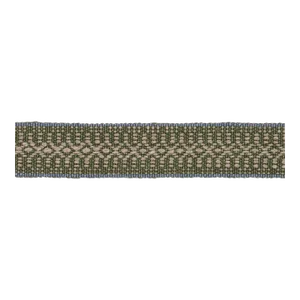 Schumacher Helena Linen Cotton Tape In Fern