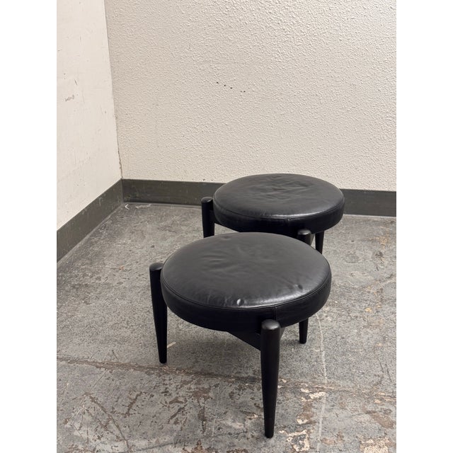 Room & Board Murphy Leather Ottomans, Pair For Sale In San Francisco - Image 6 of 12