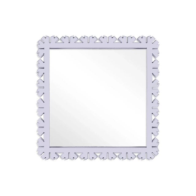 Contemporary Fleur Home Audubon Bamboo Sticks Square Mirror in Spring Iris, 35.5x35.5 For Sale - Image 3 of 3