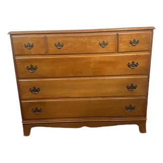 1970s Sheraton Style Rock Maple Dresser For Sale
