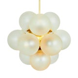 Space Age Atomic Sputnik Brass Twelve Glass Spheres Ceiling Light from Kaiser Leuchten, Germany, 1960s For Sale