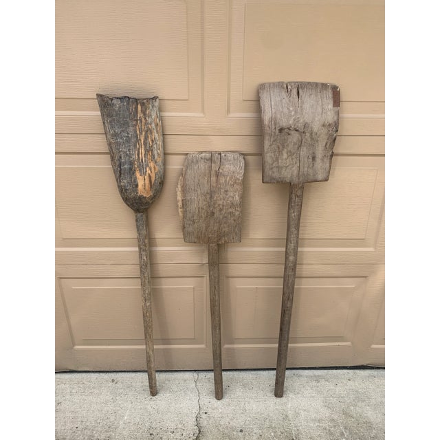 Late 19th Century Primitive Wooden Garden Tools, Set of Three For Sale - Image 4 of 12