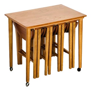 Vintage Scandinavian Teak Nesting Coffee Tables, 1960s, Set of 5 For Sale