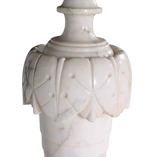 Mid 20th Century Hollywood Regency Carved Alabaster Table Lamp Made in Italy For Sale - Image 12 of 12