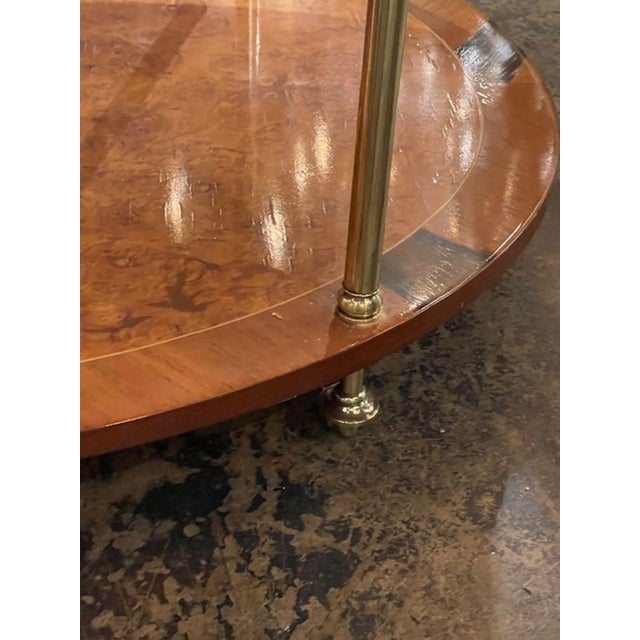 MCM Walnut and Brass Occasional Table For Sale In Dallas - Image 6 of 10