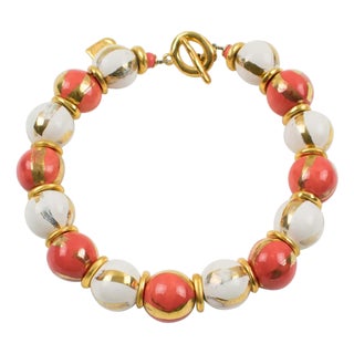 Edouard Rambaud Paris Bi-Color Ceramic Pearl Necklace For Sale