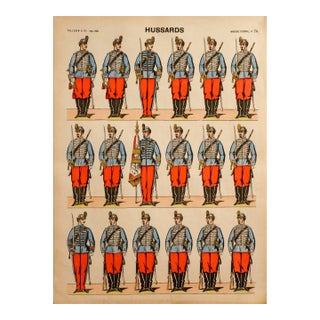 1880s - 1890s French Military Print - Imagerie d'Épinal #74 - Hussards For Sale