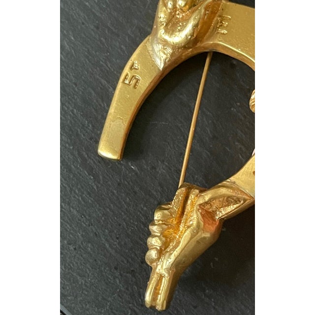 French Art Bronze Brooch St Eloi by Line Vautrin For Sale - Image 9 of 12