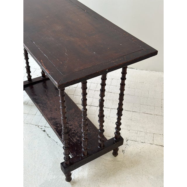 Vintage Two-Tiered Spool Entry Table / Console, Circa 1920s-40s For Sale - Image 12 of 16