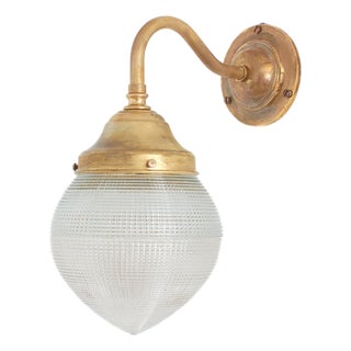 Acorn Holophane Brass Wall Light For Sale