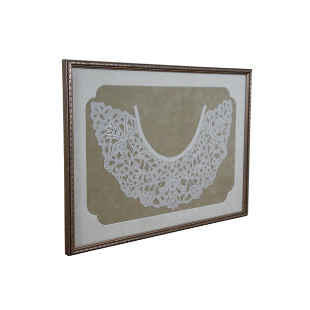 Late 19th - early 20th century Victorian / Edwardian lace collar - scrolling, twisting design of flowers and leaves, hand...