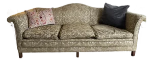 Vintage Damask Camelback Sofa