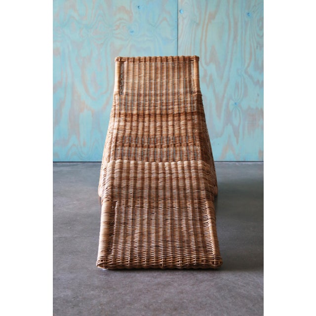 Karl Malmvall for Ikea "Karlskorna" Woven Rattan Chaise Lounge Chair C. 1990s For Sale - Image 9 of 12