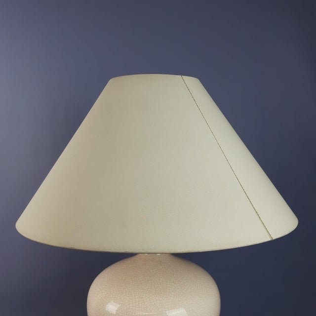 White Cracklè Ceramic Table Lamp by Gianni Gabutti, 1960s For Sale - Image 6 of 16