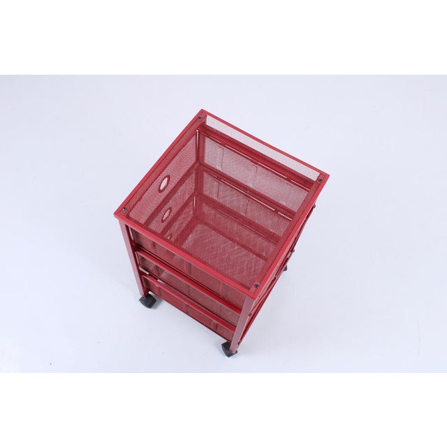 Ikea Postmodern Red Metal Storage Unit from Ikea, 1980s For Sale - Image 4 of 14