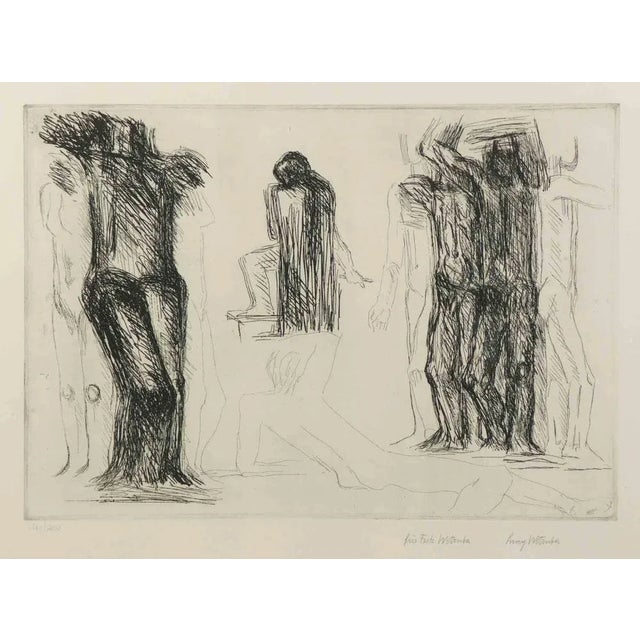 Fritz Wotruba, Homage to Michelangelo, 1975, Original Etching For Sale - Image 4 of 4