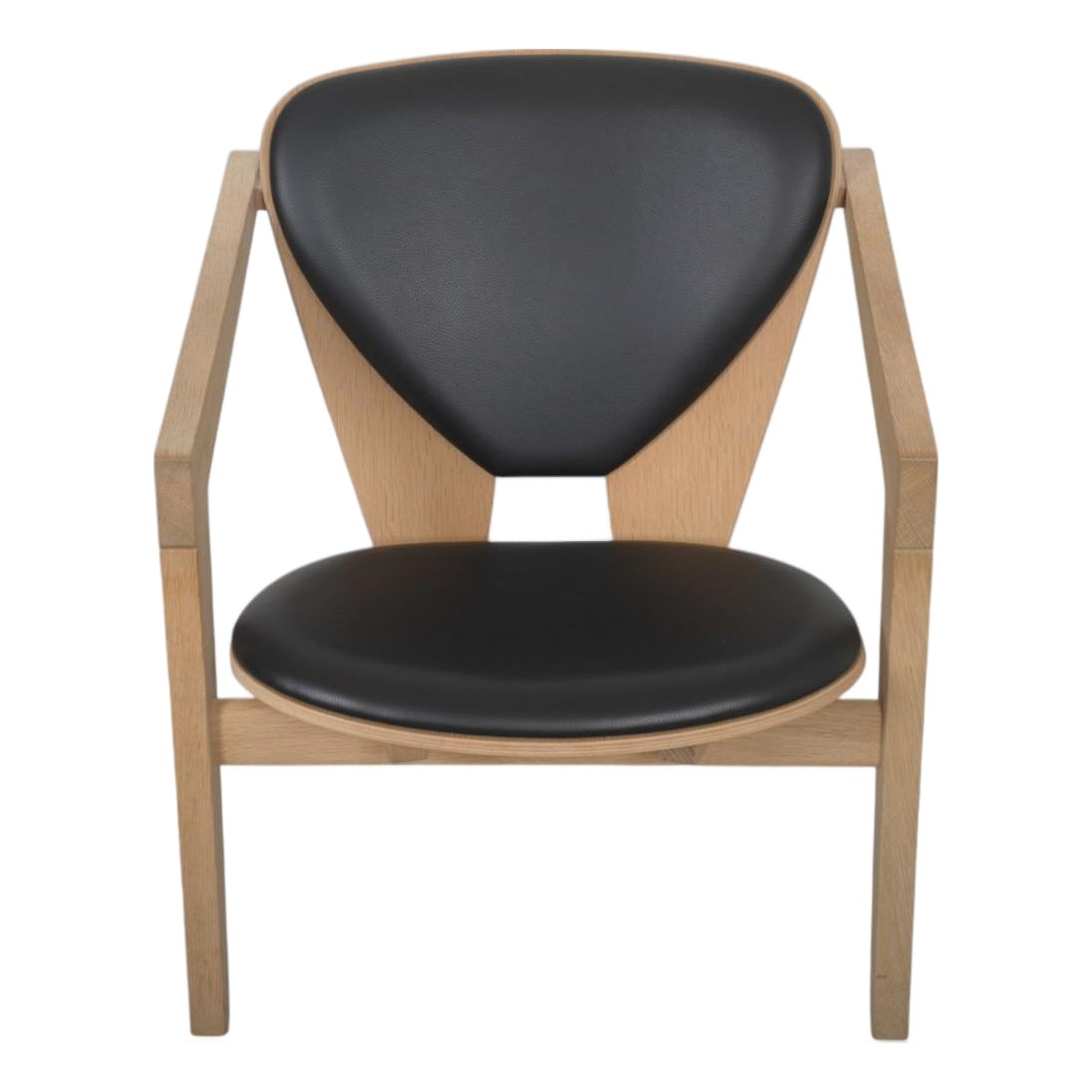 GE460 Butterfly Chair in Oak and Black Leather by Hans Wegner, 2015 ...