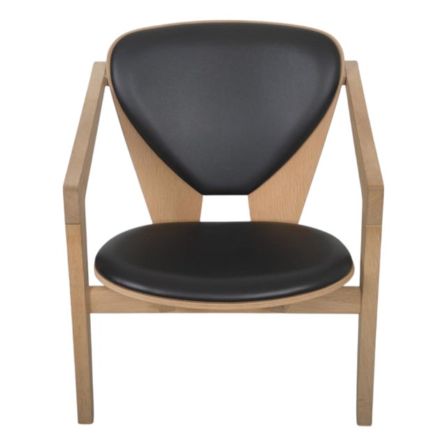 GE460 Butterfly Chair in Oak and Black Leather by Hans Wegner, 2015 For Sale