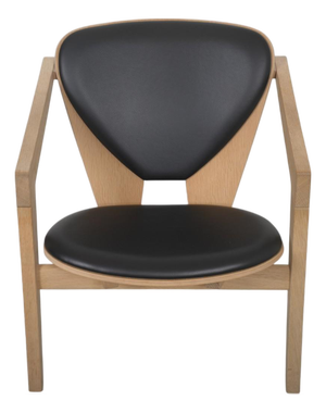 GE460 Butterfly Chair in Oak and Black Leather by Hans Wegner, 2015