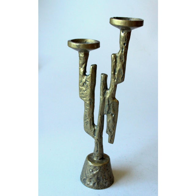 Brutalist Brass Candle Stick Designed by Horst Dalbeck - Tealight Holder For Sale - Image 4 of 8