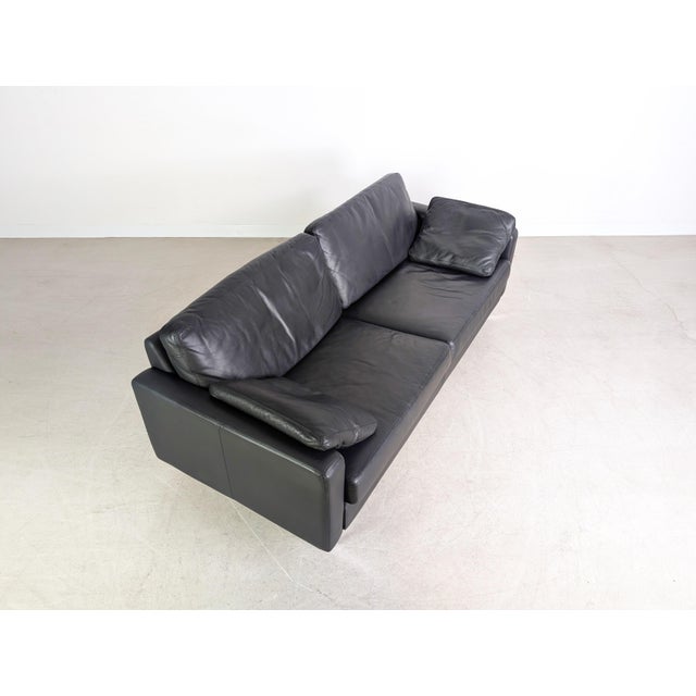 Conseta Three-Seater Sofa in Black Leather from Cor For Sale - Image 5 of 11
