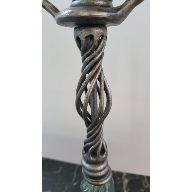 2000 - 2009 Modern Sarreid Metal and Crystal Candelabra For Sale - Image 5 of 10